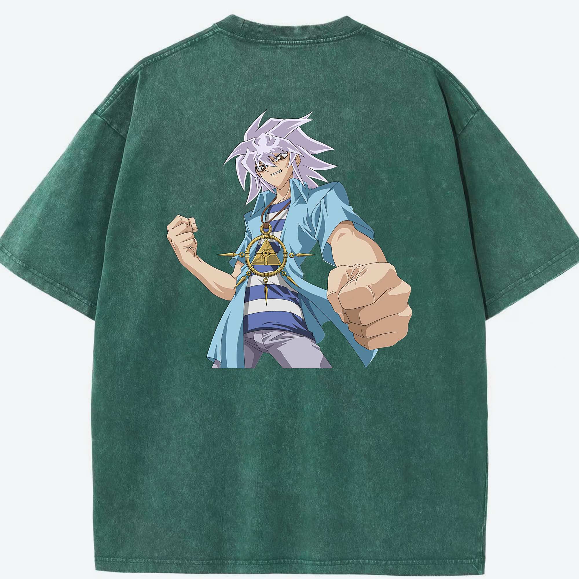 （画像用） 遊☆戯☆王 Yu-Gi-Oh! 綿100% ヴィンテージ風 半袖Tシャツ（背面プリント）